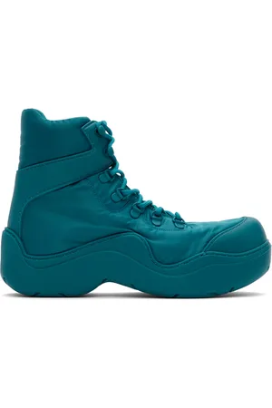 Bottega Veneta Blue Puddle Bomber Lace-Up Boots