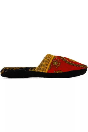 VERSACE Men Slippers - Red & Black I Heart Baroque Slippers