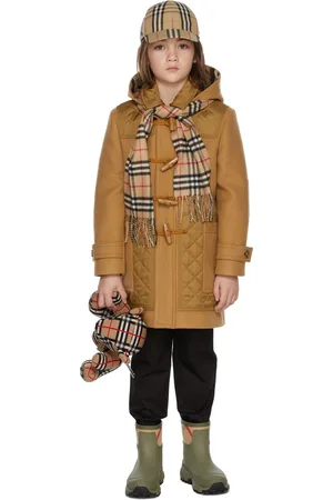 Burberry Kids Wool Diamond Quilted Panel Duffle Coat