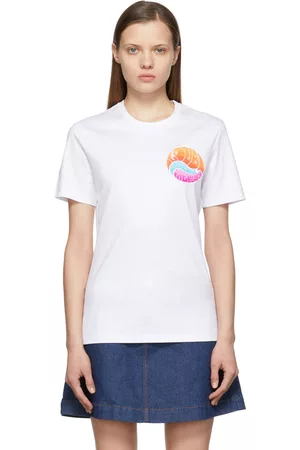 VERSACE Women Short Sleeve - White & Silver Medusa Music Logo T-Shirt