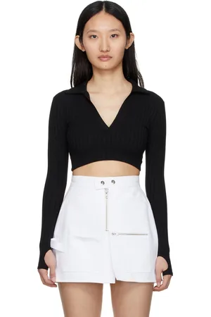 BONBOM Cropped Long Sleeve Polo