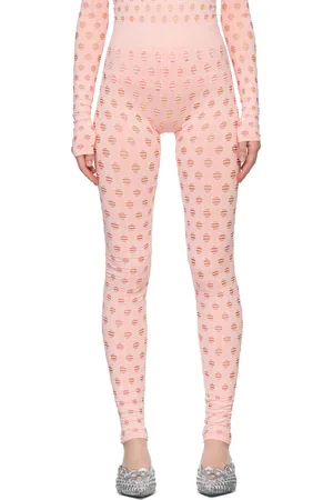 Maisie Wilen SSENSE Exclusive Pink Perforated Leggings