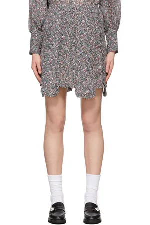 Ganni Multicolor Floral Crêpe Mini Skirt