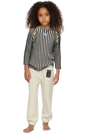 ECKHAUS LATTA SSENSE Exclusive Kids Black & Grey Ribbed Bambino Sweater