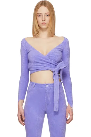 Maisie Wilen Purple Terrycloth Dramady Cardigan