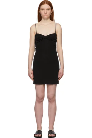 OFF-WHITE Black Fluid Twisted Mini Dress