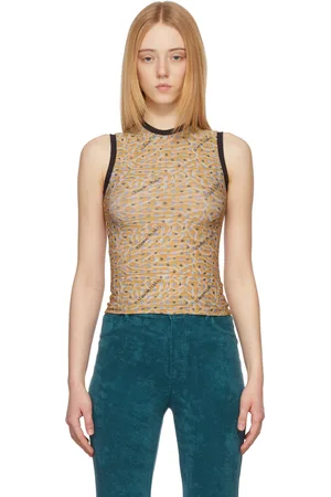 Maisie Wilen Orange Muscle Beach Tank Top