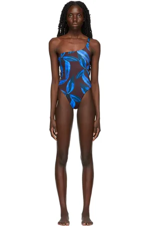 Louisa Ballou Burgundy & Blue Mini Ring One-Piece Swimsuit