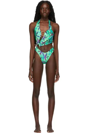 Louisa Ballou Blue & Green Sex Wax One-Piece Swimsuit