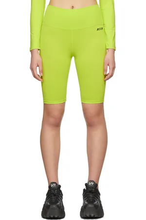 Msgm Green Micro Logo Bike Shorts