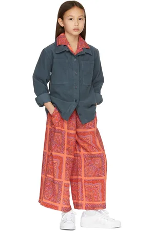 Repose AMS Kids Orange & Pink Wide Trousers