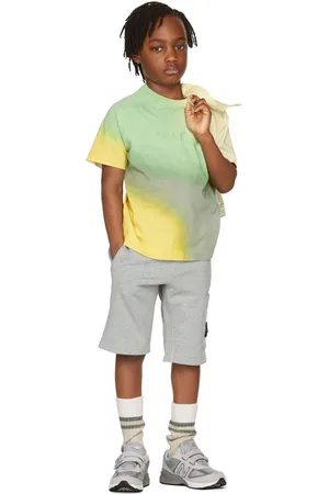 Stone Island Kids Green & Yellow Tie-Dye Logo T-Shirt