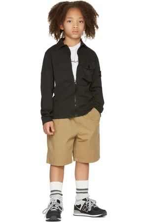 Stone Island Kids Black Overshirt Jacket