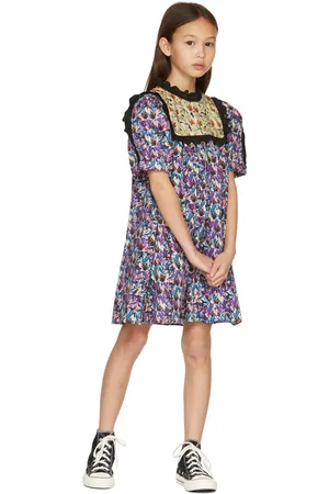 Kika Vargas Kids Blue & Khaki Herthie Dress