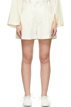 RENLI SU Off-White Embroidered Shorts