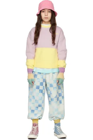 Luckytry Kids & Purple Half Color Round Sweater