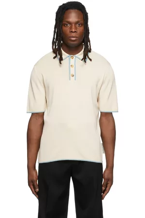 Lanvin Men Polo Shirts - Off-White Knit Polo