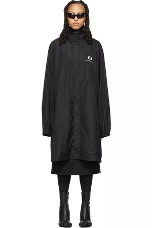 Balenciaga Women Rainwear - Black Long Rain Coat