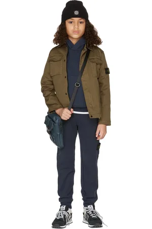 Stone Island Kids Green Cotton Gabardine Jacket