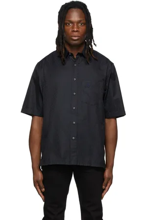 Lanvin Black & Navy Jacquard Logo Bowling Shirt