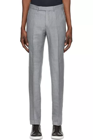 Ermenegildo Zegna Men Pants - Grey Premium Cotton Trousers