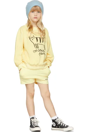 Weekend House Kids Kids Yellow Cat Bermuda Shorts