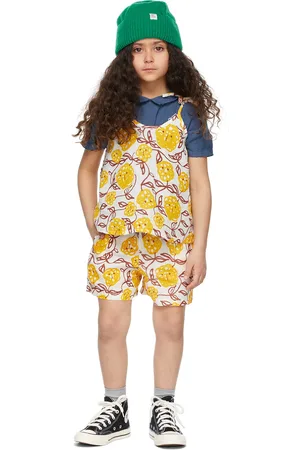 Weekend House Kids Kids White & Yellow Linen Mimosa Tank Top