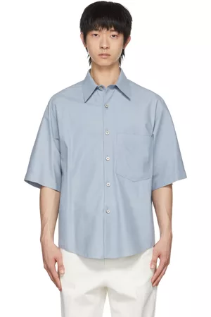 Ermenegildo Zegna Men Shirts - Blue Suede Shirt