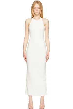 Hervé Léger White Icon Halter Long Dress