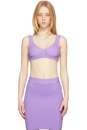 Hervé Léger Purple Bouclé Bra Tank Top