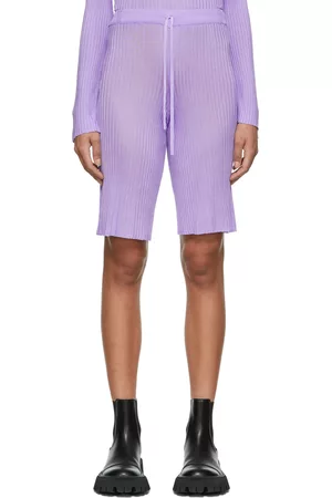 MARQUES'ALMEIDA Women Shorts - SSENSE Exclusive Purple Viscose Shorts