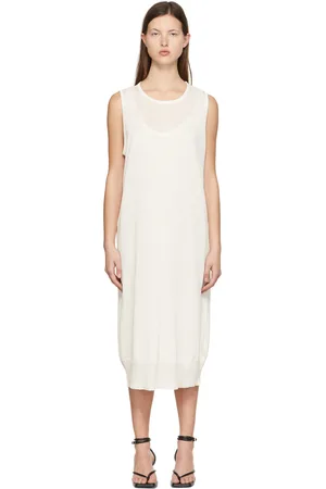 SYSTEM Off-White Rayon Midi Dress