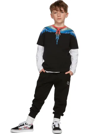 MARCELO BURLON Kids Black Wings T-Shirt