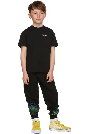 MARCELO BURLON Kids Black Logo T-Shirt