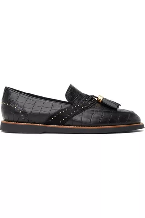 Human Recreational Services Men Loafers - Black Croc Del Rey Loafers