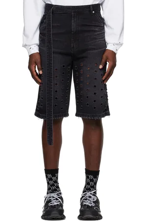 We11 Done Black Denim Shorts
