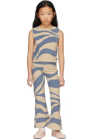 Longlivethequeen Kids Blue & Beige Stripe Tank Top