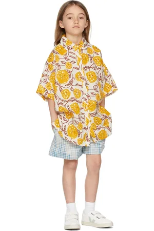 Weekend House Kids Kids & White Linen Check Bermuda Shorts