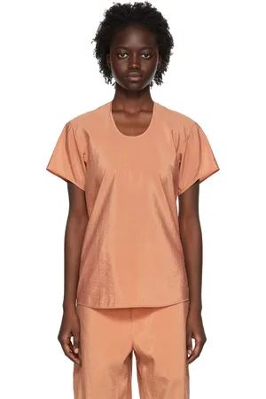LEMAIRE Orange Silk T-Shirt