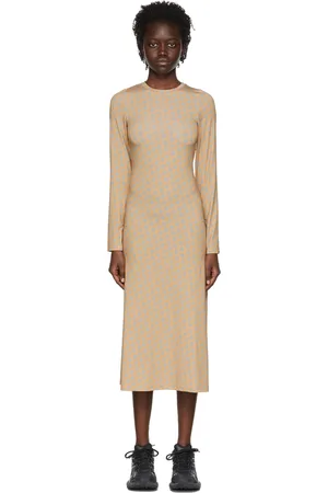 Rokh Brown Polyester Mid-Length Dress