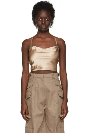Rokh Brown Silk Tank Top