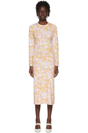 Rokh Pink Polyester Mid-Length Dress
