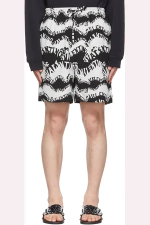 VALENTINO Black & White Silk Shorts