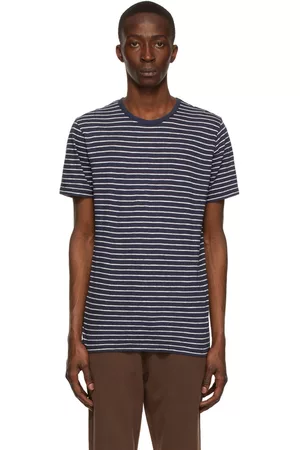 Sunspel Men T-shirts - Navy Pima Cotton T-Shirt