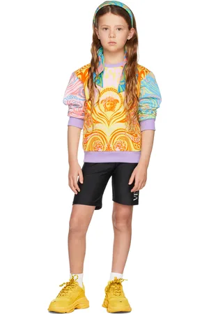 VERSACE Kids Black Logo Bike Shorts