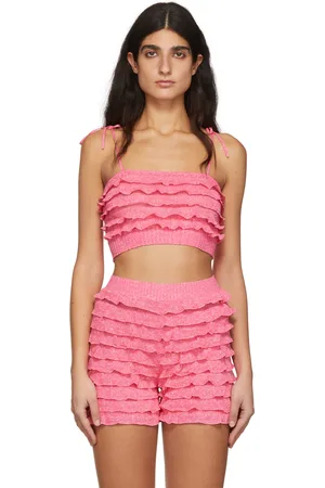 Msgm Pink Linen Camisole