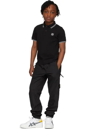 Stone Island Kids Black Cotton Packable Trousers