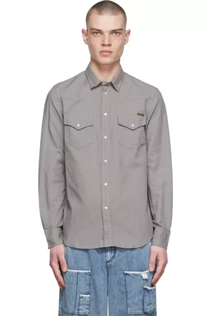 Diesel Men Shirts - Grey Cotton Shirt