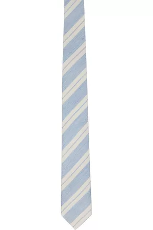 Ermenegildo Zegna Men Neckties - Blue & White Stripe Neck Tie