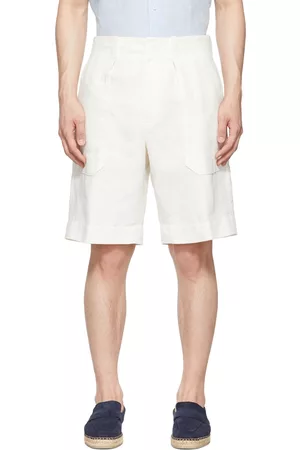 Ermenegildo Zegna Men Shorts - Off-White Linen Shorts